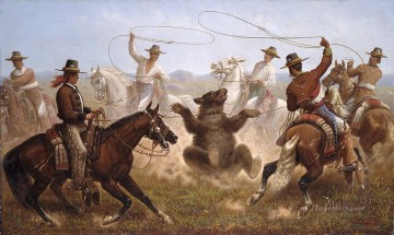 馬に乗ったクマ狩り Oil Paintings